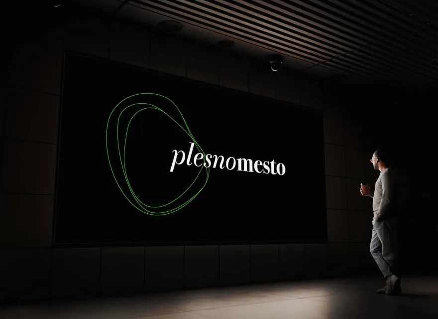 Plesno Mesto: Concept of visual identity for a dancing school using laser representation of sound waves.